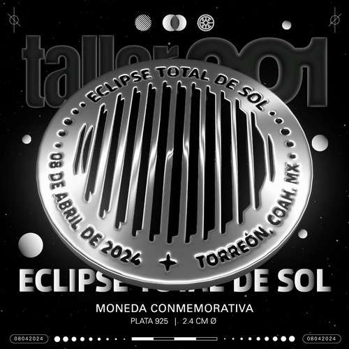 Moneda Conmemorativa Eclipse Total De Sol 2024 Plata 925