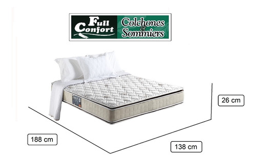 Colchon Espuma Doblepilow Ortopedico D45 Dos Plazas 150 Kg