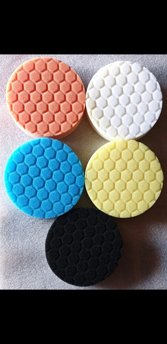 Imagen 1 de 1 de Kit 5 Pads Pulido Auto 5 Todos Los Pasos Corte Diseño Hex