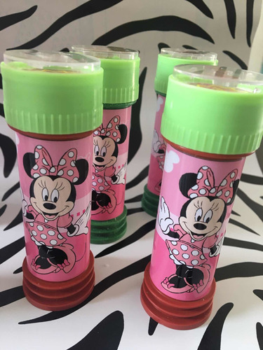 Burbujeros Con Diseño Minnie Rosa Cumple Sorpresitas *10