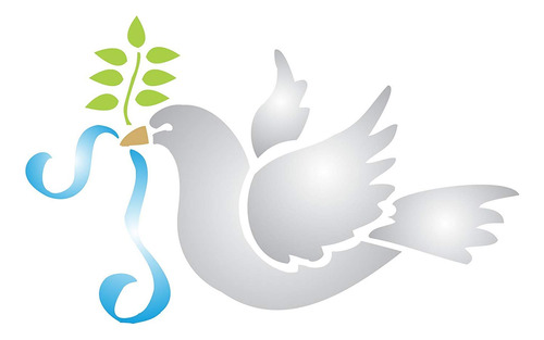 Dove Of Peace  Plantilla Reutilizabl Madera Vidrio Para Uso