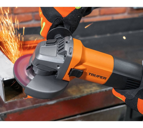 Esmeriladora angular Truper Profesional ESMA-4-1/2A12 de 60 Hz color naranja 700 W 127 V + accesorios