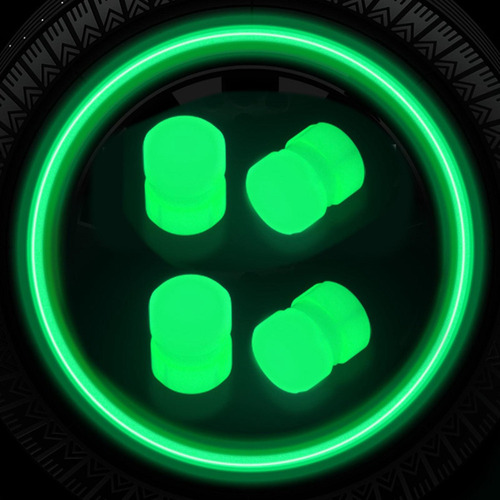 Che 4 Piezas Night Glow Auto Tire Valve Caps Accesorios