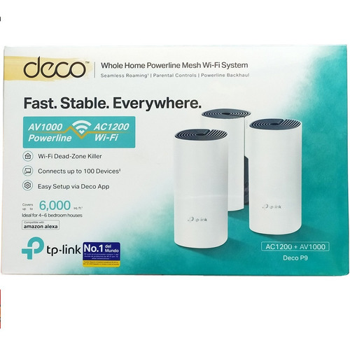 Deco Mesh P9 (3-pack) Sistema Wifi Powerline Híbrido Gigabit