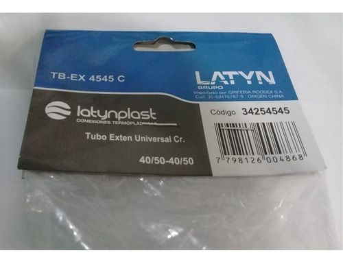 Imagen 4 de 10 de Caño Corrugado Tubo Extensible Latyn Tbex4545c Cromo 50/40