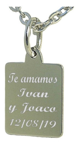 Imagen 4 de 8 de Medalla Acero Quirurgico Padre 20x22mm + Grabado + Cadena