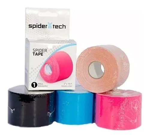 Cinta Tapping Kinesiologia Neuromuscular Spidertech 5cm X 5m Color Fucsia