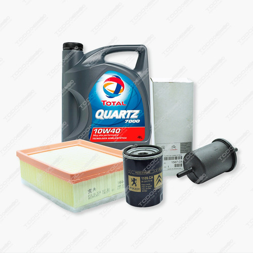 Kit 3 Filtros + Aceite Total Peugeot 206 2.0 Original