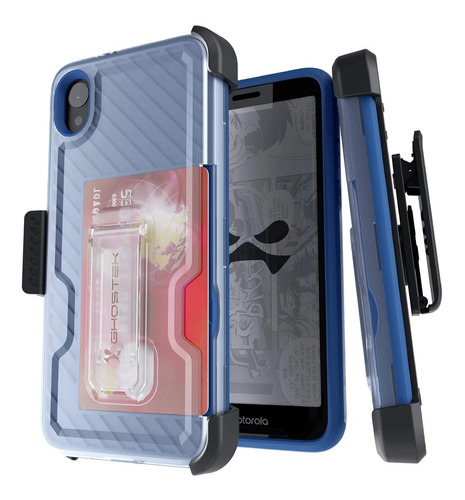 Funda Uso Rudo Moto E6 Normal + Clip - Ghostek Iron Armor3 -