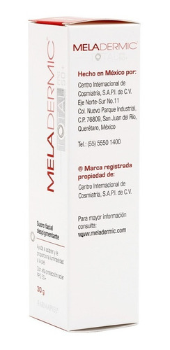 Imagen 6 de 7 de Suero Facial Aclarador Despigmentante Meladermic Fps 50+ 30g
