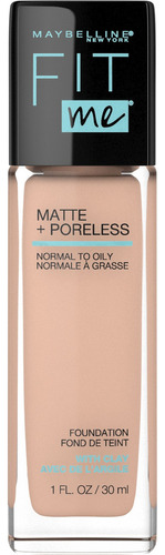 Base de maquillaje líquida Maybelline New York Fit Me Matte + Poreless tono 235 pure beige - 30mL