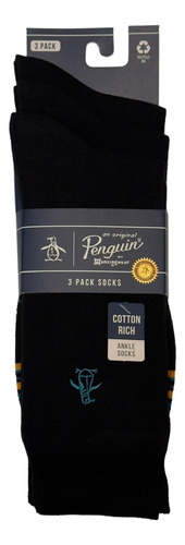 Original Penguin 3 Pack Calcetines Negros Rayados