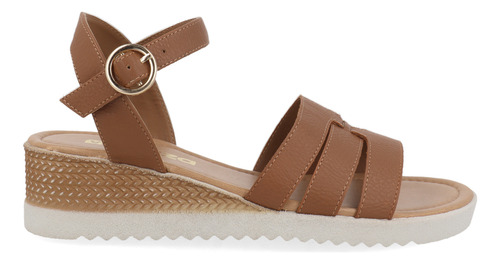 Sandalia Casual Vazza Color Camel Para Mujer 7670016
