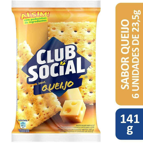 Biscoito Salgado Sabor Queijo Club Social 141g