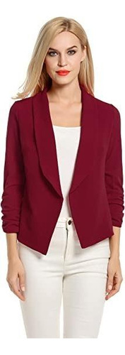 Chaqueta For Mujer Con Manga 3/4 Elegante Oficina Blazer