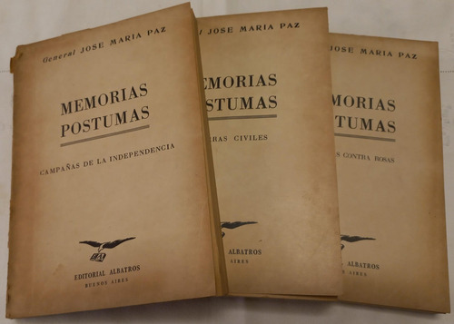 Memorias Póstumas - Gral. José María Paz - 3 Tomos - 1945