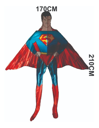 Cometa Superman Y Spiderman Grande 170cm X 210cm