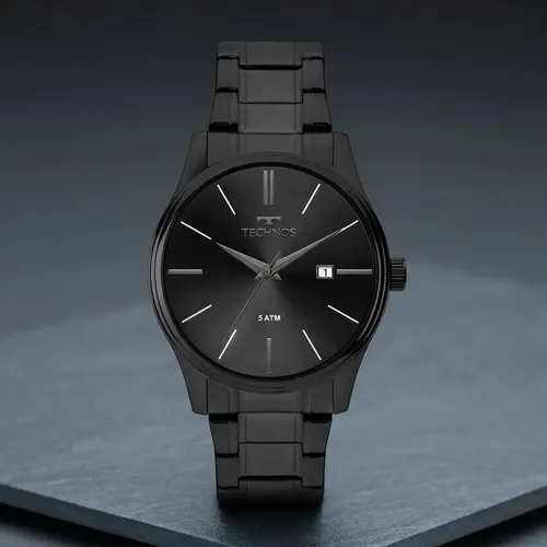 Relógio Technos Masculino Quartzo Grafite 42mm Aço Resistente à Água - R$ 418