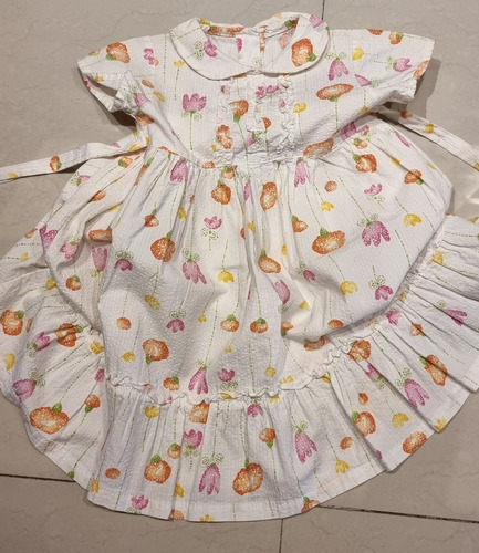 Vestido Nena Con Estampado De Frutas