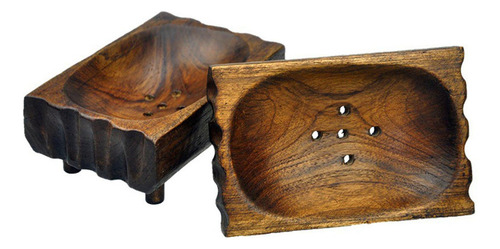 Zh Jabonera Madera, Bandeja For Guardar Jabón Con Drenaje