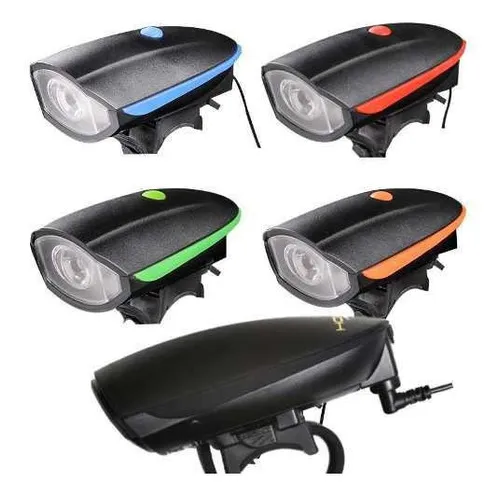 Linterna Luz Y Claxon Pito Para Bicicleta Steren Color Naranja