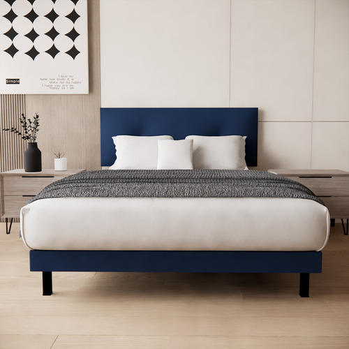 Recamara Cama Base Cabecera Urban Individual Color Azul