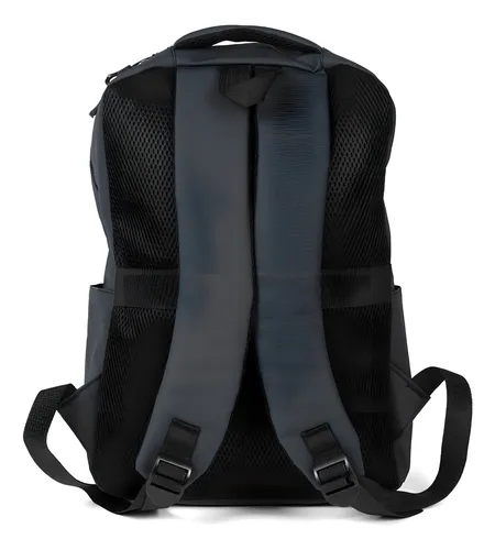 Mochila Urbana Clásica Con Múltiples Bolsillos Canva Color Azul Diseño De La Tela Liso