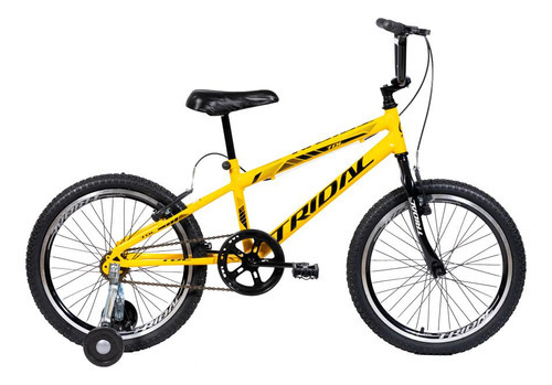 Bicicleta Aro 20 Infantil Bmx Cross Roda Lateral Tridal Cor Amarelo