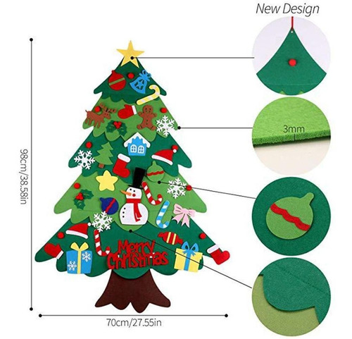 Árvore De Natal De Feltro Diy Decorações De Natal | Frete grátis
