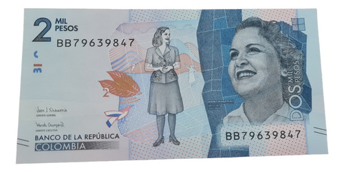 Billetes Mundiales : Colombia 2000 Pesos 2015 Sudamerica