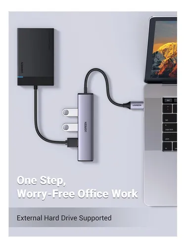 Hub Usb C De Aluminio Ugreen, Concentrador Usb C A Usb 3.0 4