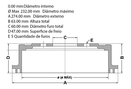 Tambor Freio Traseiro Gm Tracker Fremax Bd1555