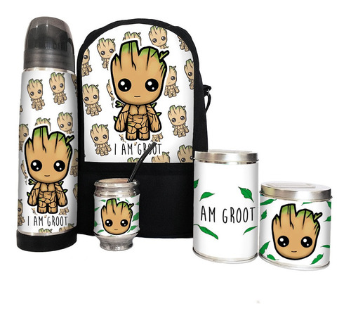 Equipo De Mate Madera Completo I Am Groot Lumilagro Set