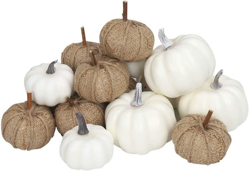 Calabazas De Tela Y Blancas, Varios Tamaños, 16 Unidad...