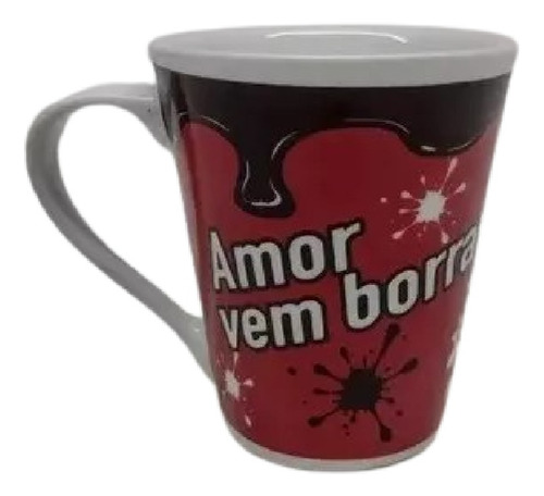 Caneca Amor Vem Borrar Meu Batom Porcelana