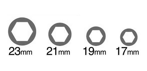 Imagen 4 de 4 de Llave Rueda En L Bocas Tubo Intercambiables 17x19mm 21x23mm