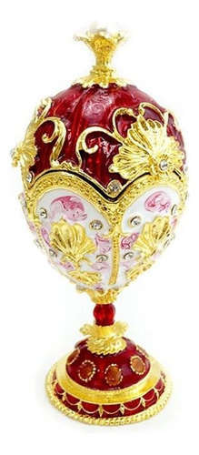 Ouro Vermelho Faberge-ovo Pintado À Mão Jóias Bugiganga Caix
