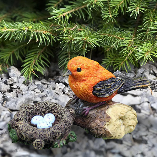 2 Decoración De Pájaros De Estatua De Jardín Para 2