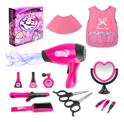 Juego De Salón De Belleza Para Niñas, Kit De Juguete De E.