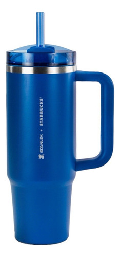 Vaso Stanley + Starbuck 30 Oz Termo Azul Acero Popote Origin Starbucks + Stanley Azul Acero Inoxidable Popote