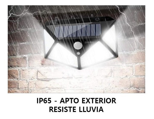 Imagen 4 de 10 de Pack X4 Reflector Led Panel Solar Sensor Movimiento 100 Leds