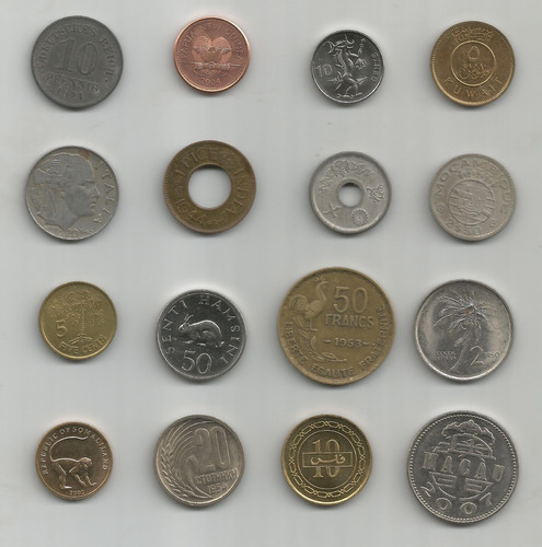 Imagen 1 de 2 de Lote De 16 Monedas Extranjeras L-155