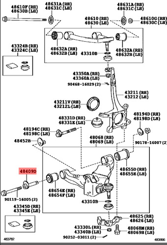 Tornillo Excéntrica Meseta Inferior Toyota 4runner 09 - 23 
