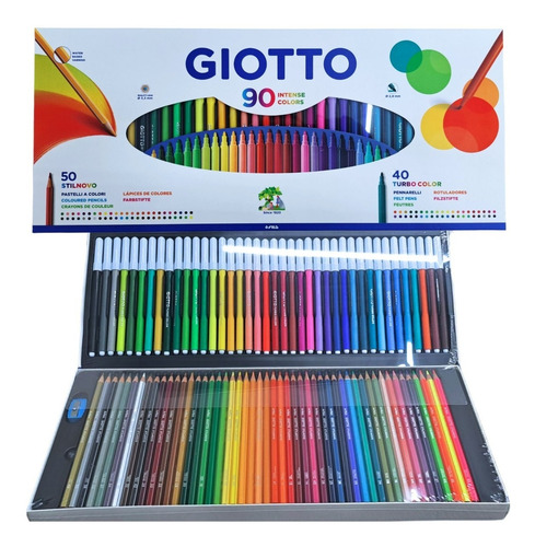 Imagen 1 de 7 de Kit Marcadores Giotto Turbocolor X 40 Lapices Colores X 50