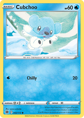 Cubchoo 42/172 Cartas Pokemon Brilliant Stars Sword & Shield