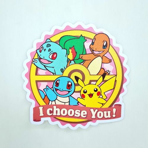 Vinilo Pokemon Kanto Pikachu Charmander Squirtle Bulbasaur