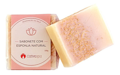 Sabonete Com Esponja Natural - Spa - Cativa Natureza 100g