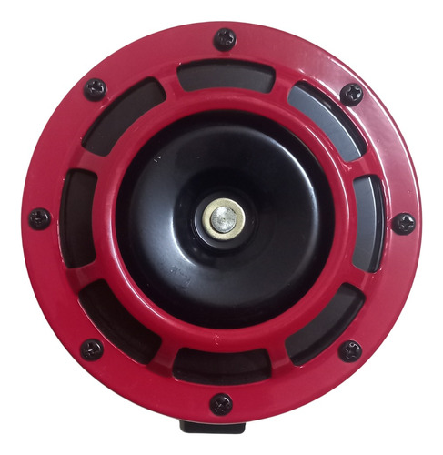 Corneta Claxon Bocina Pito Redonda Roja 12v 400hz R 330hz L