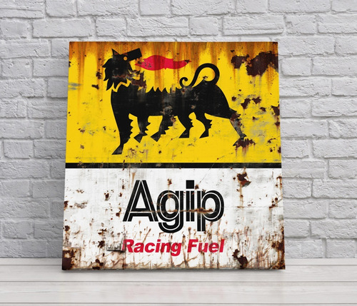 Carteles Agip Motor Oil Retro Vintage Diseño 30x30 Cm