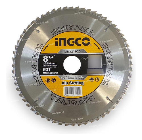 Ingco Disco Sierra Circular 8-1/4  60t Dientes #tsb321023